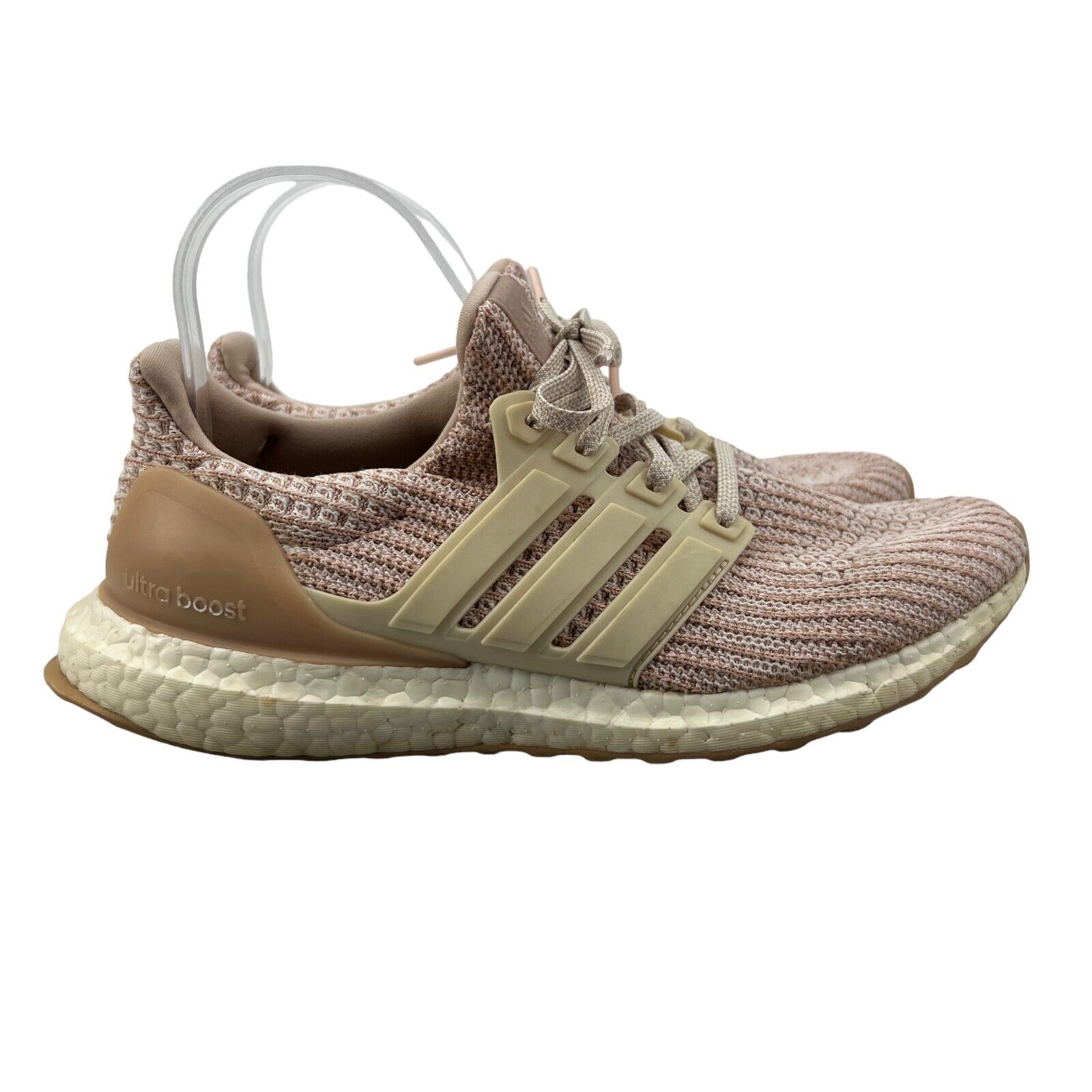 Adidas Ultra Boost 4.0 Shoes Womens 7.5 Ash Pearl Primeknit Flexible Fit Sneaker